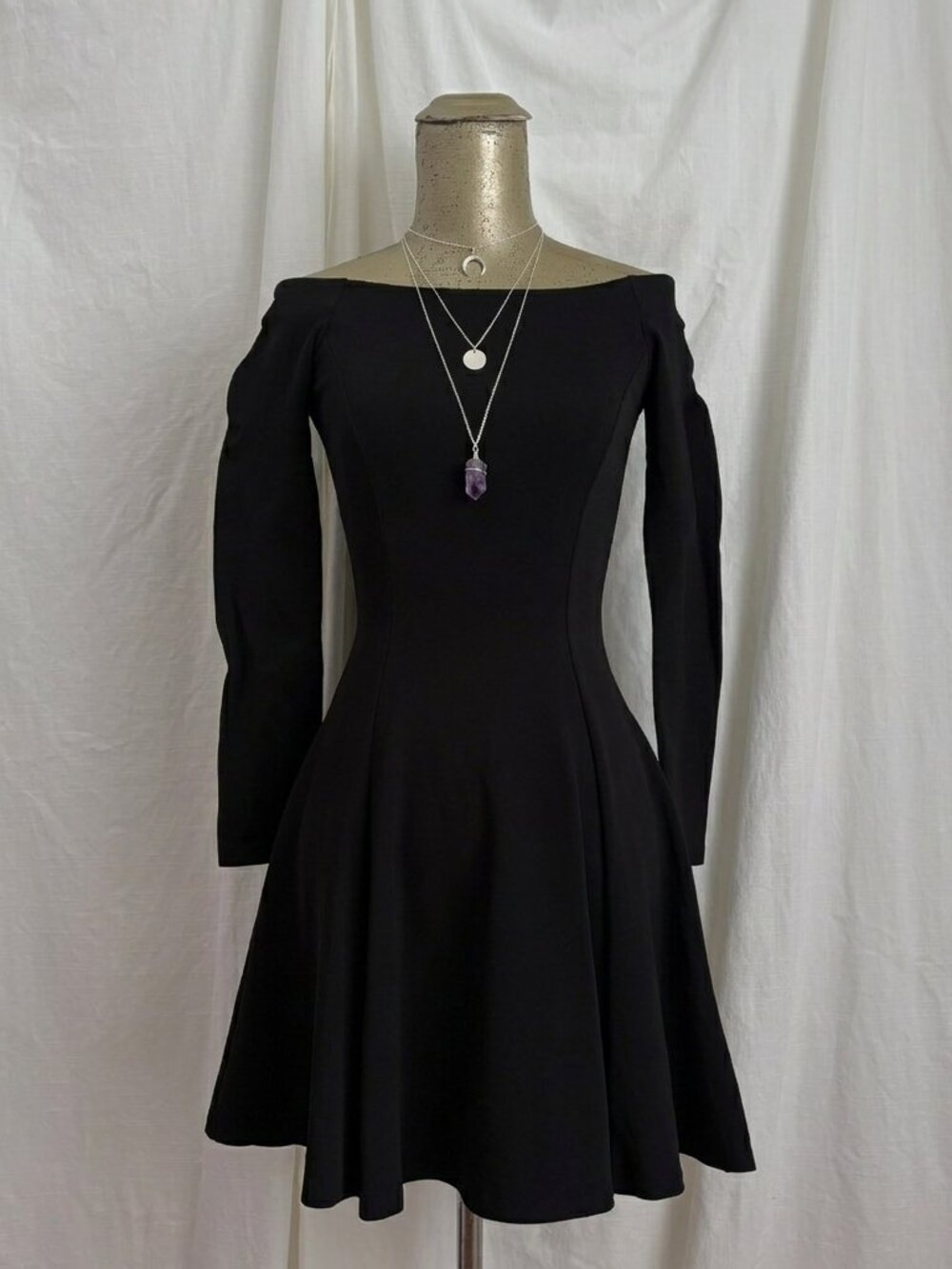 H&M Off the Shoulder Black Dress Size 2